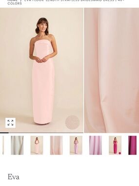 Eva Strapless Floor-Length Dress in Light Pink